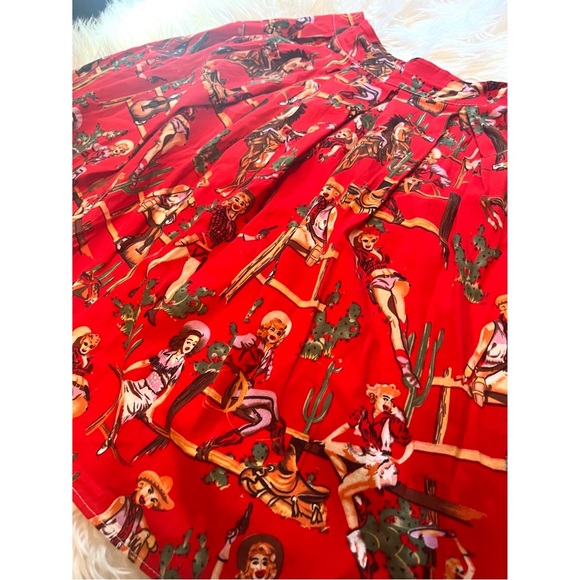 Western Pin-Up Girl Circle Skirt L/XL - Picture 2 of 3
